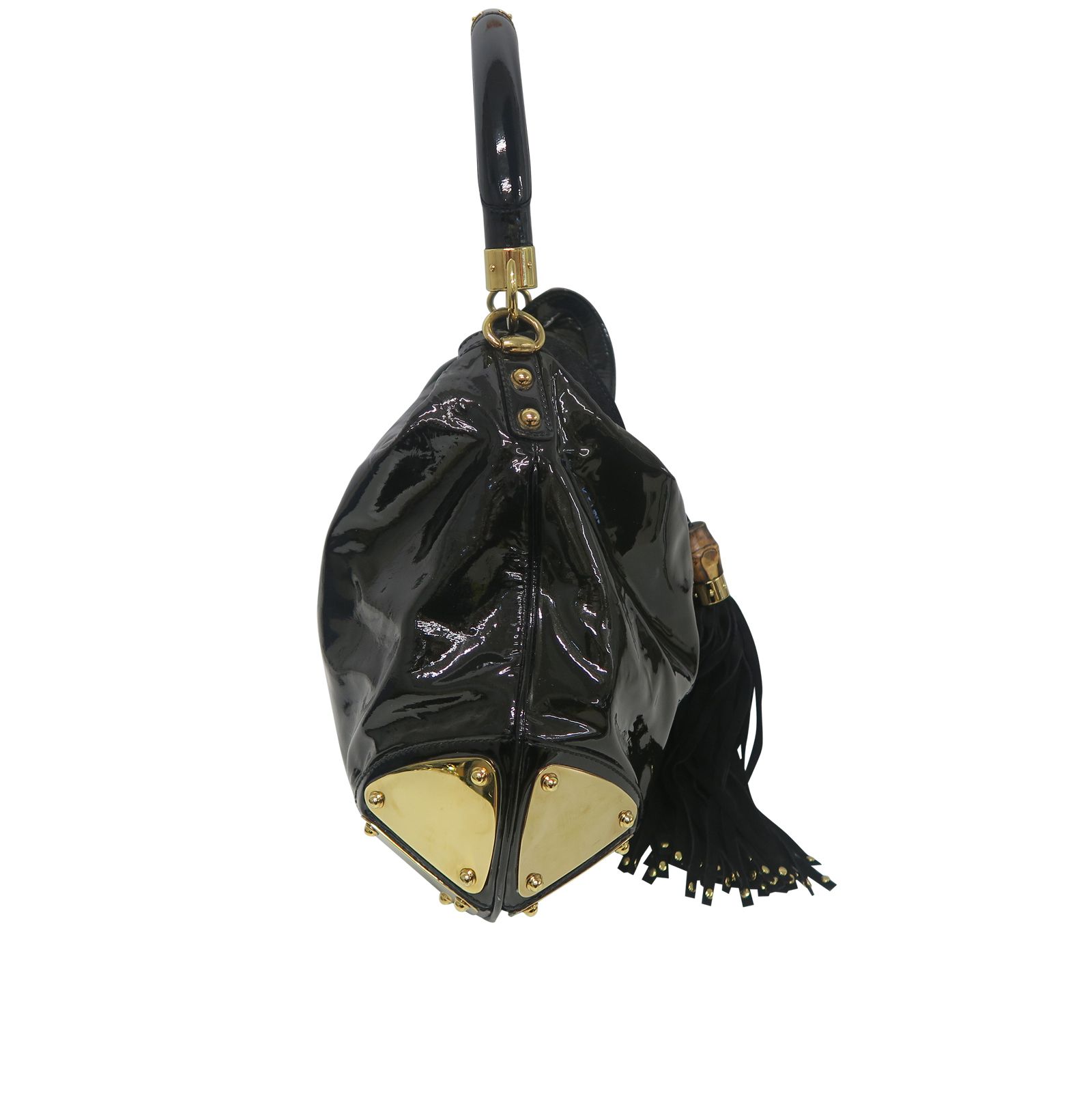 Babouska Hobo, &pound;275, Handbags, Brown, Patent Leather, Side view